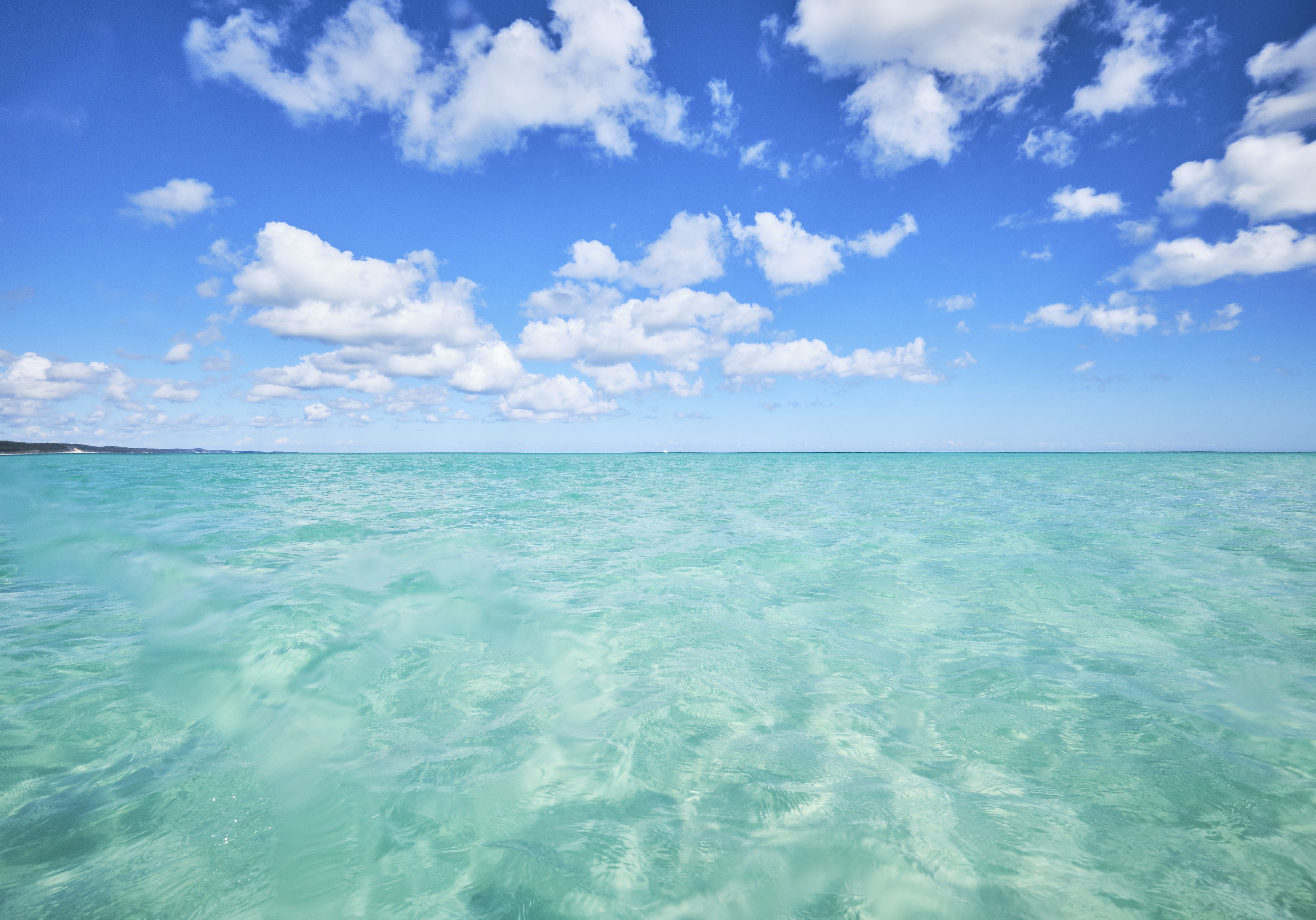 Clear aqua blue water on Fraser Island Hervey Bay Queensland Australia